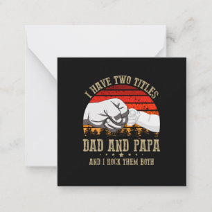 Vatertag Ich habe zwei Titel Vater und Papa Mitteilungskarte