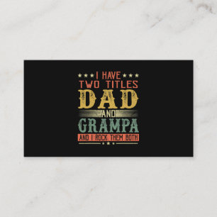 Vatertag Ich habe zwei Titeln Vater und Grampa Visitenkarte