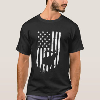 Vatertag Jagd Saison Bow Jagd USA Flag Elch T-Shirt