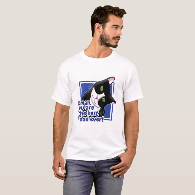 Vatertag Katze T-Shirt (Vorne ganz)