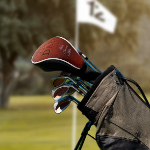 Vatertag Liebe Sie Papa Vintag braunes Leder Golf Headcover