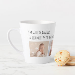 Vatertag Lucky Me Bester Papa Fotos individuell an Milchtasse