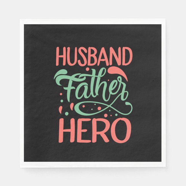 Vatertag Mann Hero Serviette (Vorderseite)