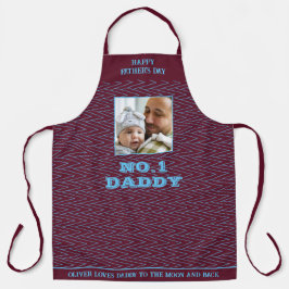 Vatertag Maroon Zig Zag Name und Foto Schürze