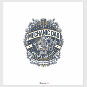 Vatertag Mechaniker Vater Shirt Lustiges Arbeitend Aufkleber