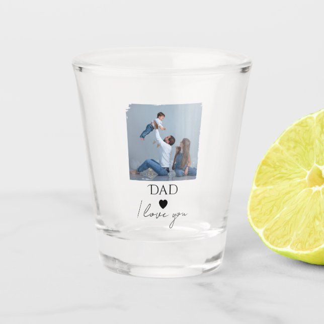 Vatertag mit Foto & Vater, ich Liebe Sie Schnapsglas (Vorderseite)
