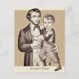 Vatertag Niedlicher Vintager Vater und Sohn CC1128 Postkarte