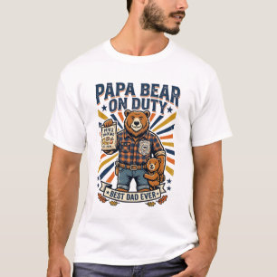 Vatertag Papa Bär Im Dienst Shirt Lustiges Tier Da