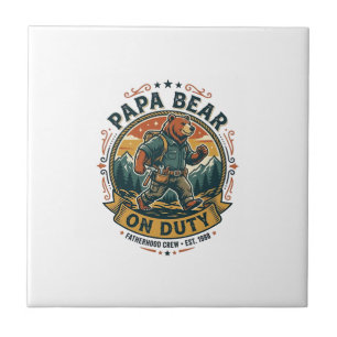 Vatertag Papa Bär Im Dienst Shirt Lustiges Tier Da Fliese