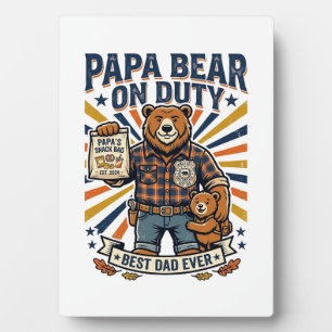 Vatertag Papa Bär Im Dienst Shirt Lustiges Tier Da Fotoplatte
