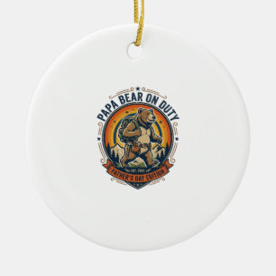 Vatertag Papa Bär Im Dienst Shirt Lustiges Tier Da Keramik Ornament
