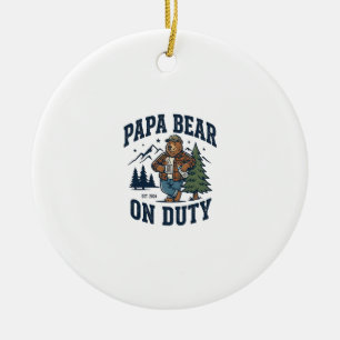 Vatertag Papa Bär Im Dienst Shirt Lustiges Tier Da Keramik Ornament