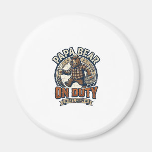 Vatertag Papa Bär Im Dienst Shirt Lustiges Tier Da Magnet