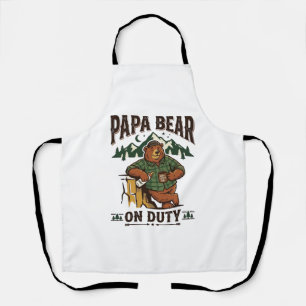 Vatertag Papa Bär Im Dienst Shirt Lustiges Tier Da Schürze