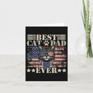 Vatertag Patriotischer Vater Katze Daddy Funny Bes Karte