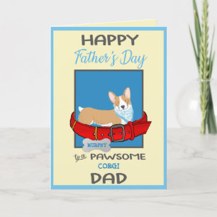 Vatertag Personalisiert von Ihrem Corgi Hund Feiertagskarte
