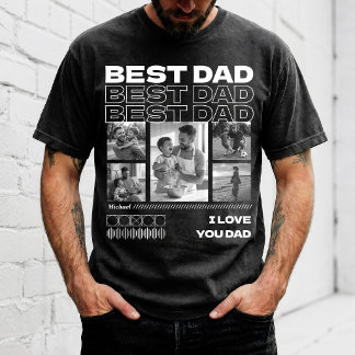 Vatertag personalisierte Best Dad Ever Fotos T-Shirt