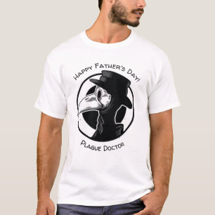 Vatertag Pest Ärztin Vogelmaske B/W Steampunk T-Shirt