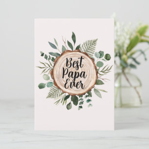 Vatertag Rustikales Holz und Foliage-Angebot Feiertagskarte