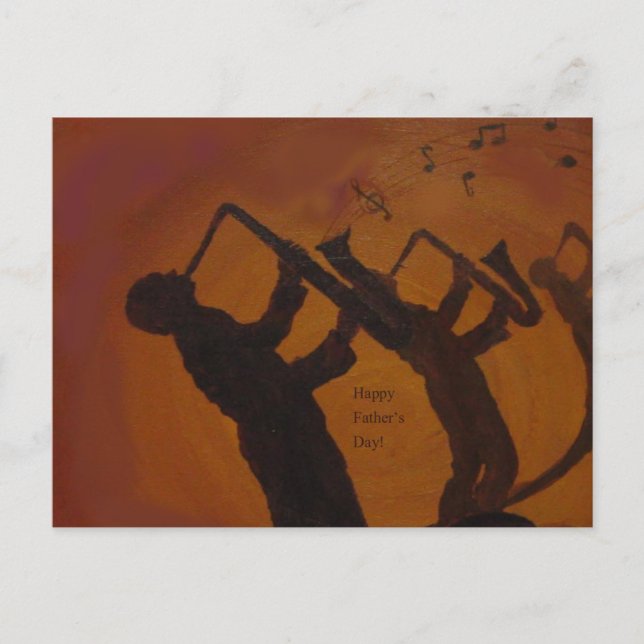 Vatertag Saxiphone Jazz Art Postkarte (Vorderseite)