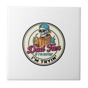 Vatertag Skelett Fast Food Humor T-Shirt Design_1 Fliese