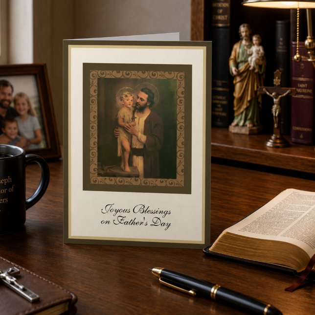 Vatertag St. Joseph mit Kind Jesus Karte (Von Creator hochgeladen)