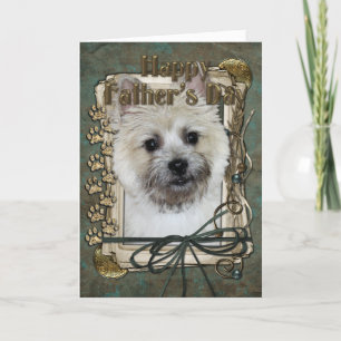 Vatertag - Steinhaufen Terrier - Teddybär Karte