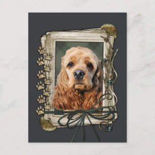 Vatertag - Steinpfähle - Cocker Spaniel Postkarte
