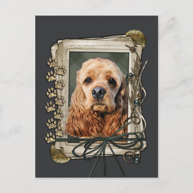 Vatertag - Steinpfähle - Cocker Spaniel Postkarte (Vorderseite)