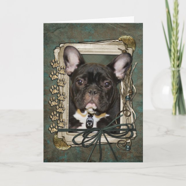 Vatertag - Steinpfähle - Französischer Bulldog - A Karte (Vorderseite)