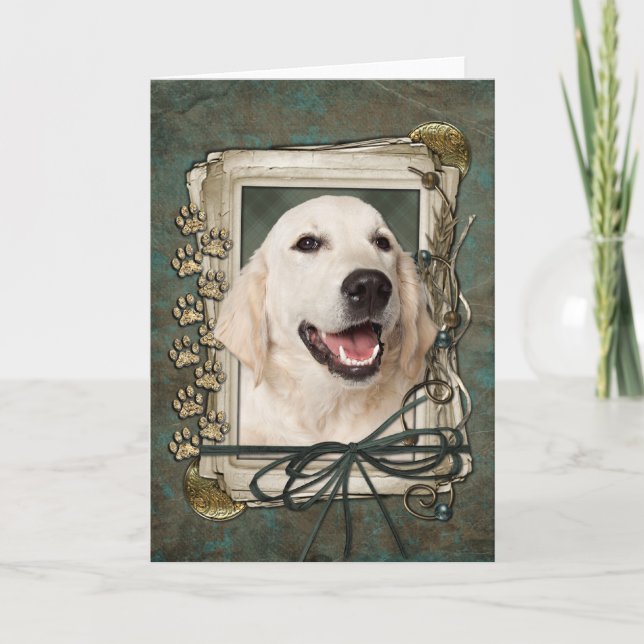 Vatertag - Steinpfähle - Golden Retriever Tebow Karte (Vorderseite)