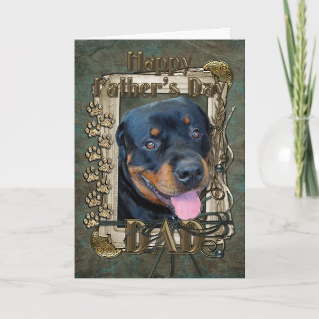 Vatertag - Steintatzen - Rottweiler - Harley Karte (Vorderseite)