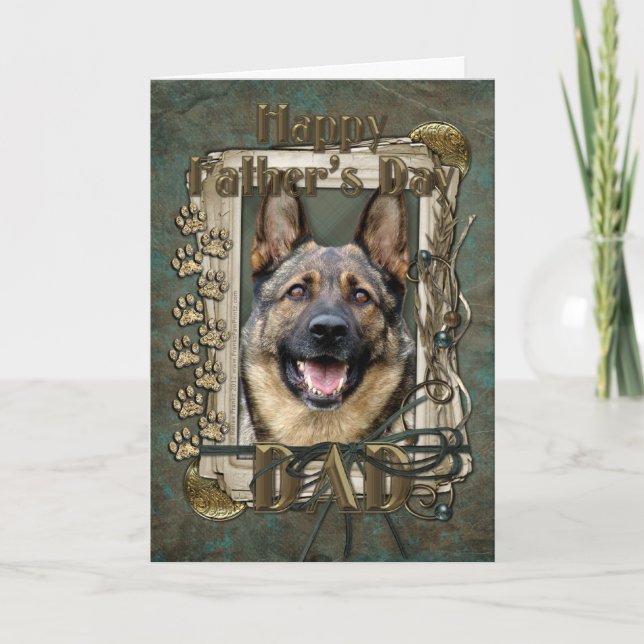 Vatertag - Steintatzen - Schäferhund Karte (Vorderseite)