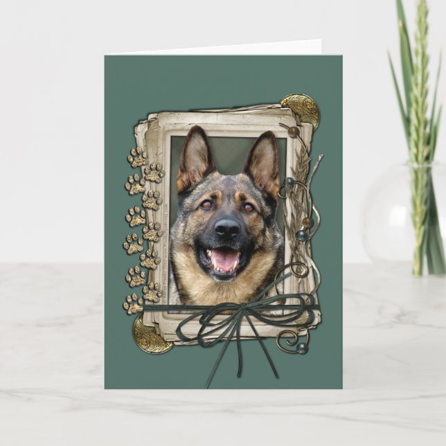 Vatertag - Steintatzen - Schäferhund Karte (Vorderseite)