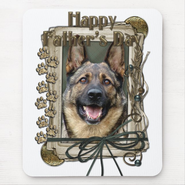 Vatertag - Steintatzen - Schäferhund Mousepad (Vorne)