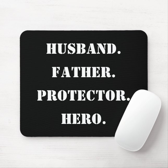 Vatertag Stencil Ehemann Vater Protector Helden Mousepad (Mit Mouse)