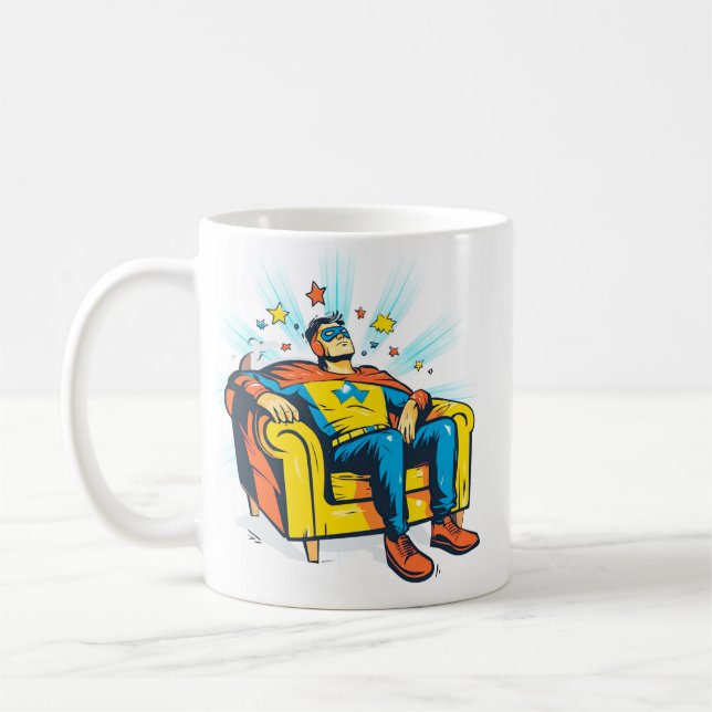 Vatertag-Superheld Kaffeetasse (Links)