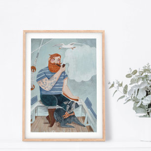 Vatertag-Superheld-Seemann-Plakat Poster