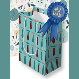 Vatertag Teal und Orange Krawatte Papa Mittlere Geschenktüte