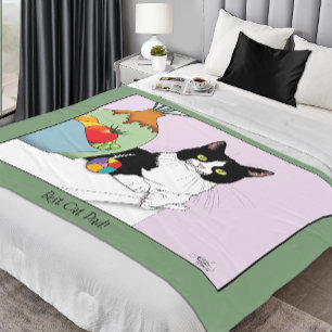 Vatertag Tuxedo Katze Fleecedecke