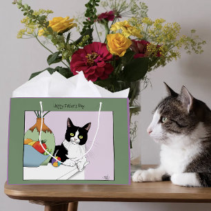 Vatertag Tuxedo Katze Große Geschenktüte
