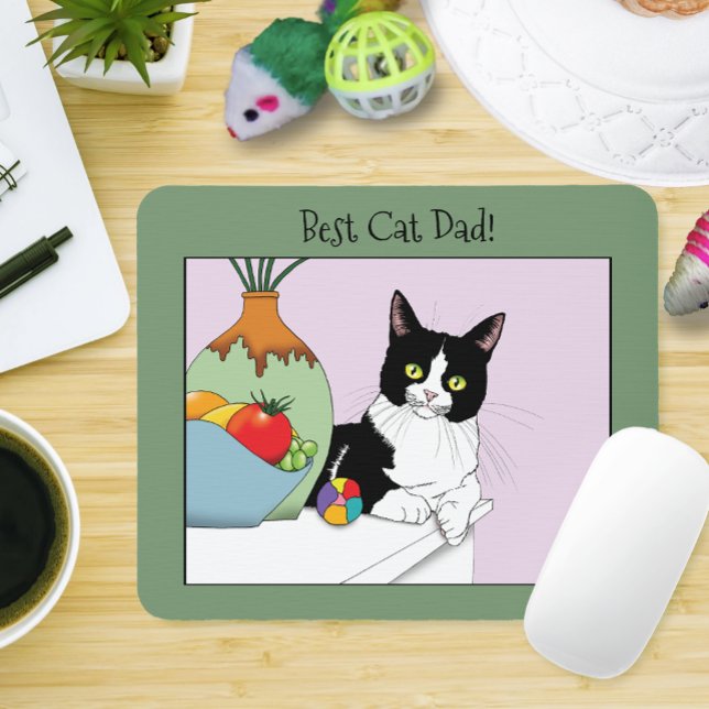 Vatertag Tuxedo Katze Mousepad (Von Creator hochgeladen)