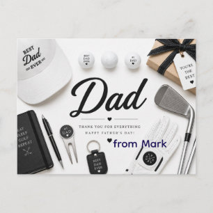 Vatertag, um Papa mit Liebe in Grün Golf zu spiele Feiertagspostkarte