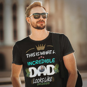 Vatertag Vater Foto unglaublich personalisieren T-Shirt