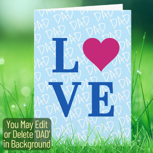 Vatertag Vater Geburtstag LIEBE VATER Elegant Blau Karte
