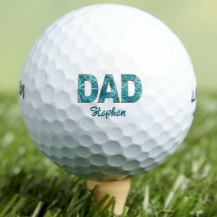 Vatertag Vater Geschenk - Cool Green DAD Name Golfball
