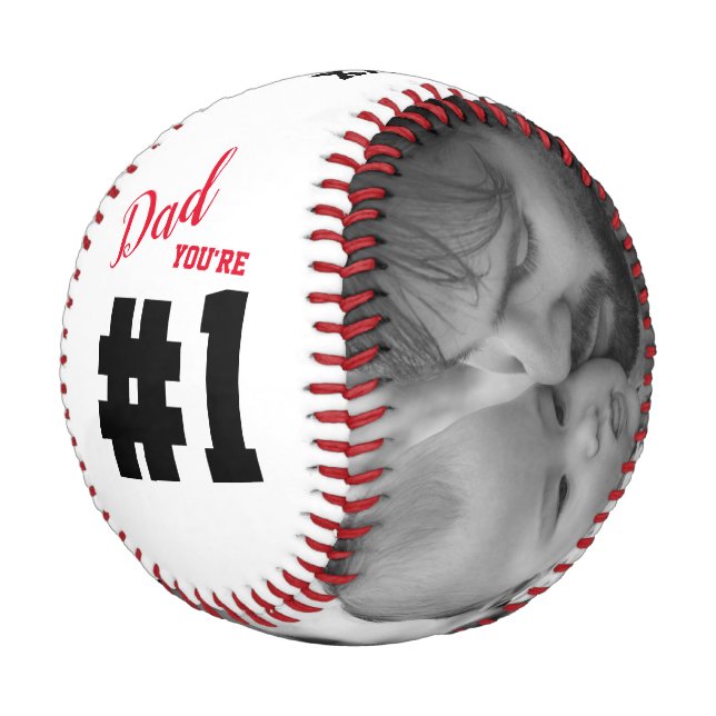 Vatertag Vater Sie sind Nummer 1 benutzerdefiniert Baseball (Schrägansicht)
