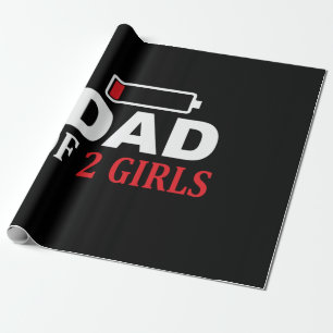 Vatertag Vater von 2 Mädchen Geschenkpapier