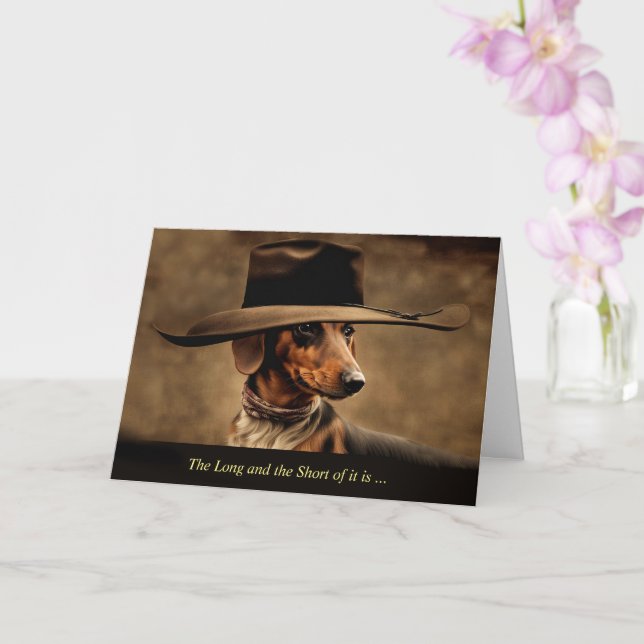 Vatertag vom Hund Niedliche Dackel mit Cowboy Karte (Orchidee)
