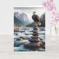 Vatertag-Weißkopfseeadler auf Steinhaufen